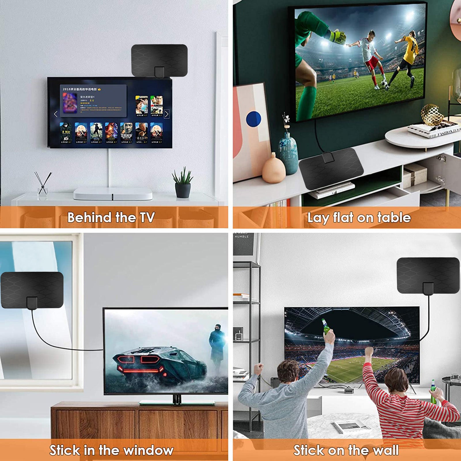 Antena de TV 4K para interiores para señal de alta definición